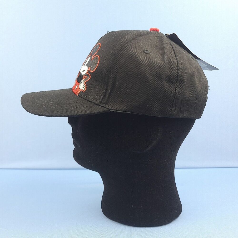 Disney Mickey Mouse Hat Baseball Cap Angry Black Red Adjustable Snapback OSFM - Picture 3 of 11